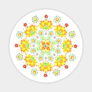 Folkloric Daisy Stripe Magnet